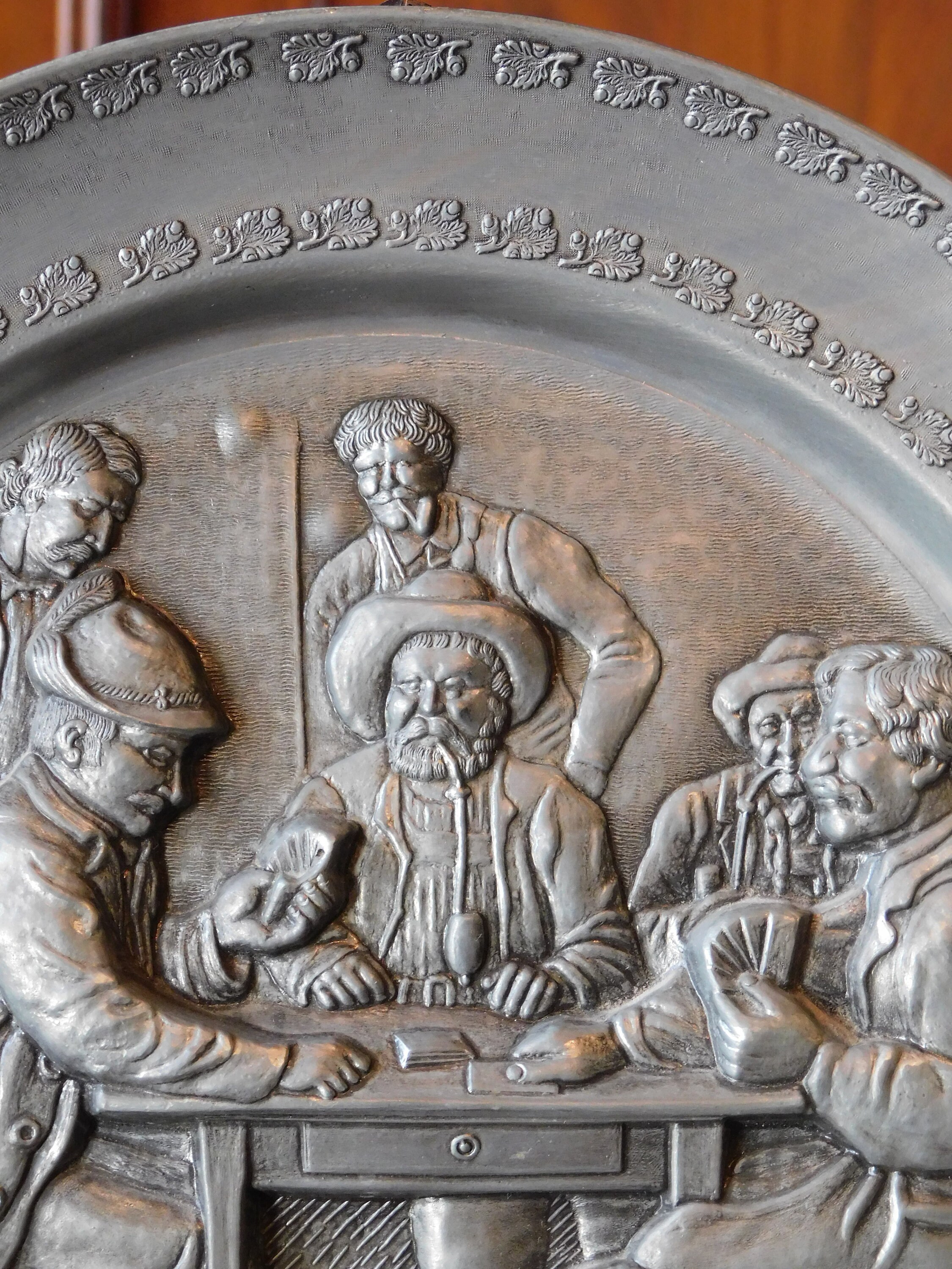 VINTAGE PEWTER WALL Art Plate.mid Century Pewter Etsy