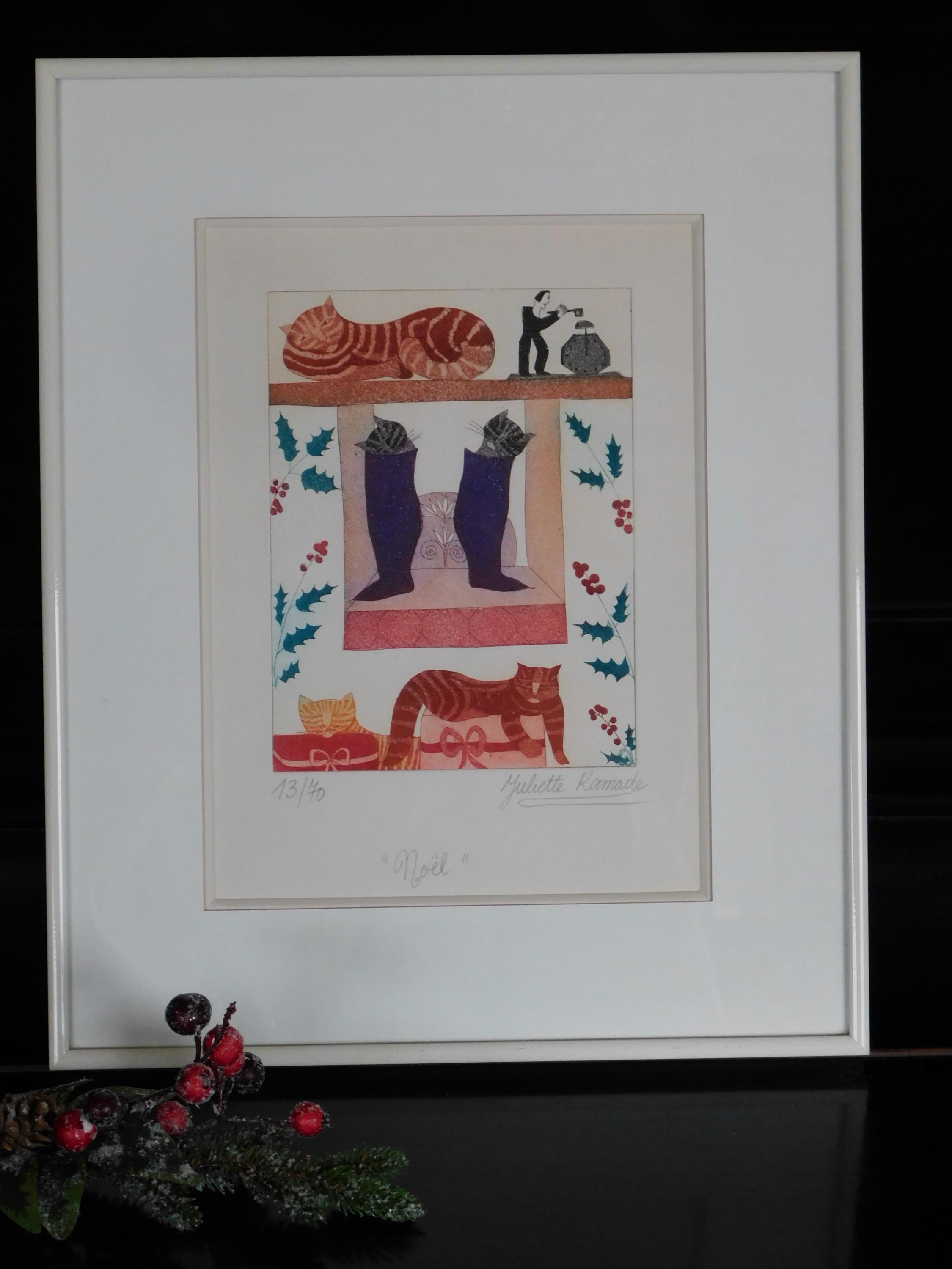juliette Ramade 絵画 額装品 猫 il_fullxfull.6352359948_383s.jpg