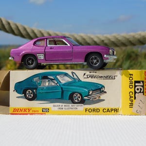DINKY TOYS #165 FORD Capri.Dinky Toys England Diecast Scale Model.Dinky original en caja original.Dinky británico coleccionable en buenas condiciones