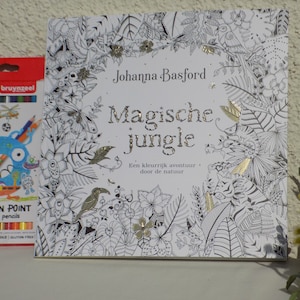 MAGICAL JUNGLE COLORING BOOK. Johanna Basford Magical Jungle Coloring Book.Jungle Coloring Book & 12 Twin Point Colour Pencils.Malbuch.New!