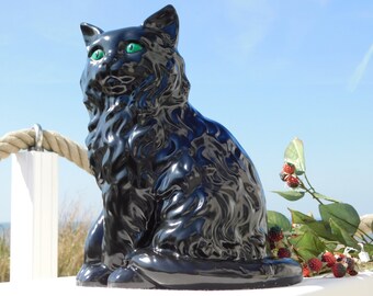 チーター？Deco Figurine Black Cat 90 Vintage Black Cat Figurine Made in Japan - Etsy