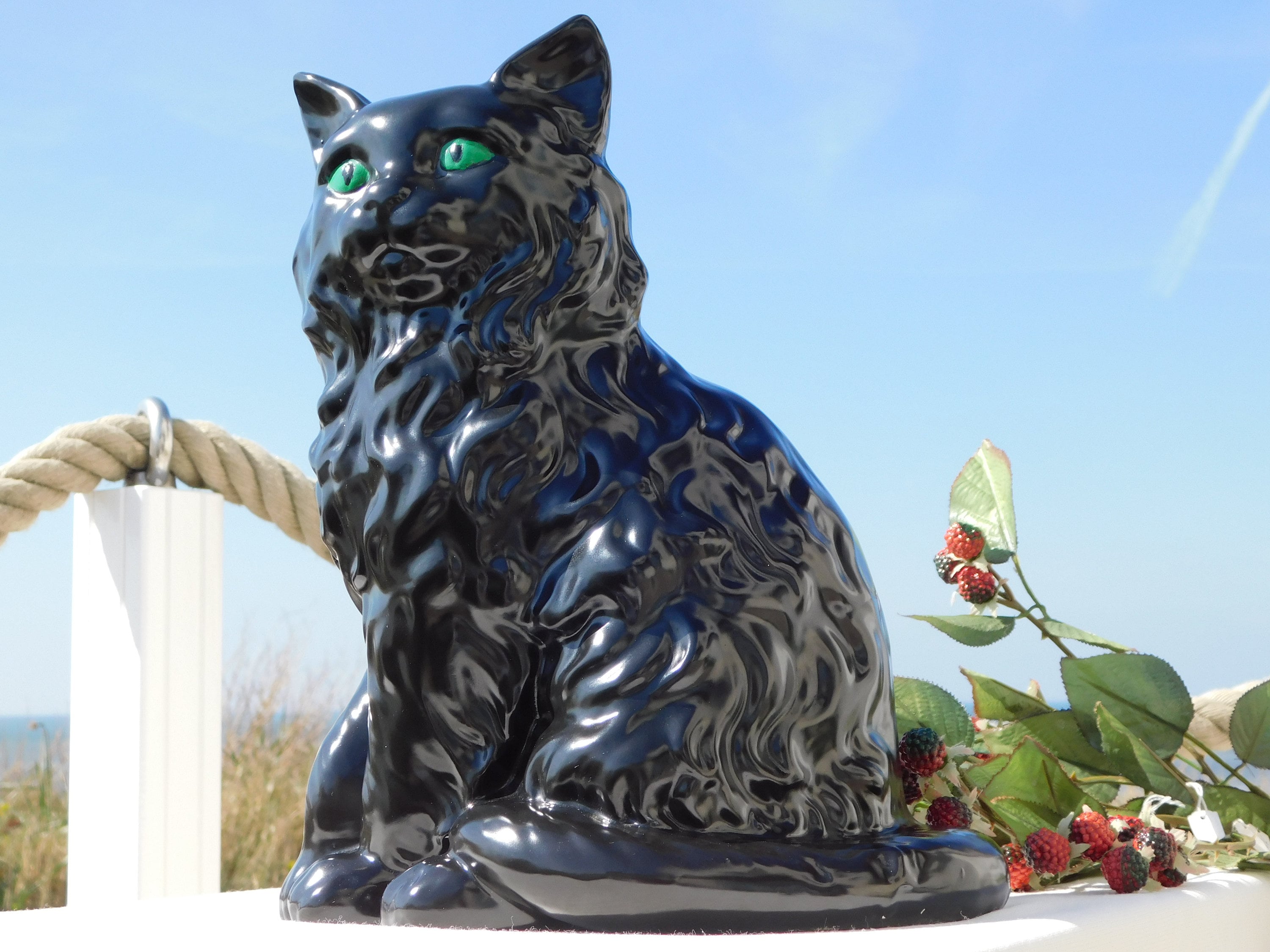 チーター？Deco Figurine Black Cat 90 チーター？Deco Figurine Black Cat 90 VINTAGE Ceramic Black Cat