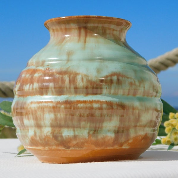 VINTAGE KERAMISCH BOLVAASJE.'60'S Ball Shaped Ceramic Vase.Keramik Kugelvase.Vintage Ball Vase.Mid Century Vase.Traditionele Bolvaas.Vaso!