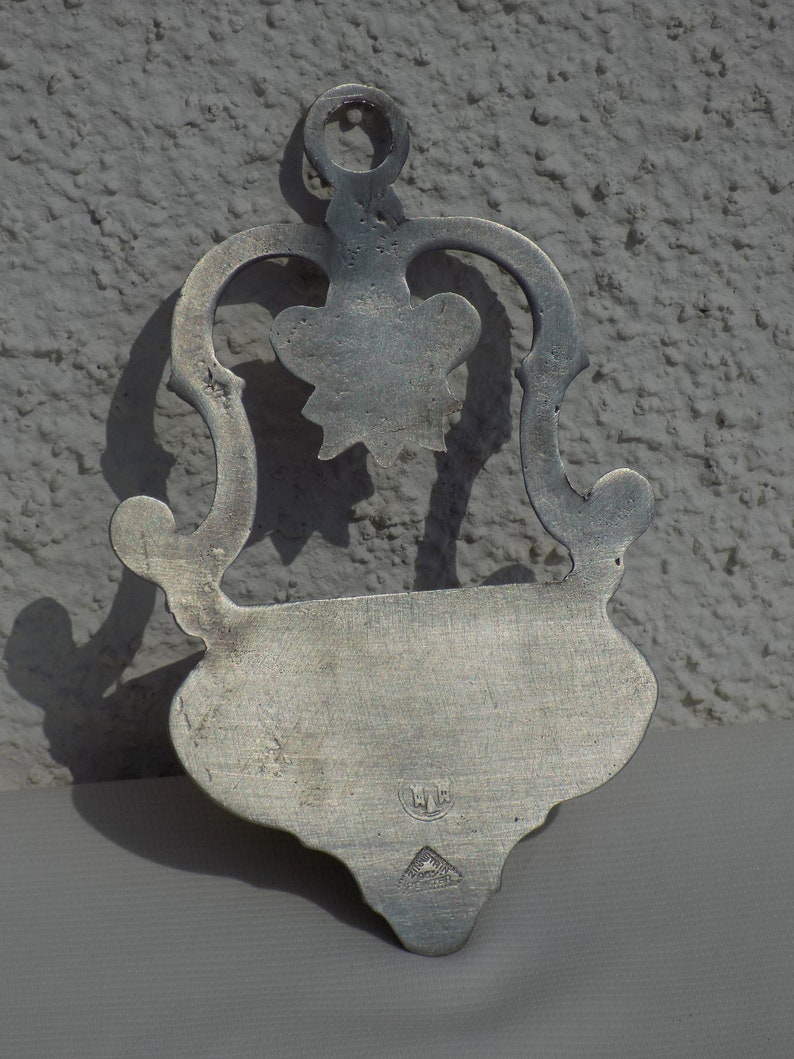 HOLY WATER FONT.Vintage Pewter Stoup.Wijwaterbakje Tin.Acquasantiera.Aspersorium.Bénitier.Hellig Vannbolle.Weihwasserbecken.Home Stoup.New image 5