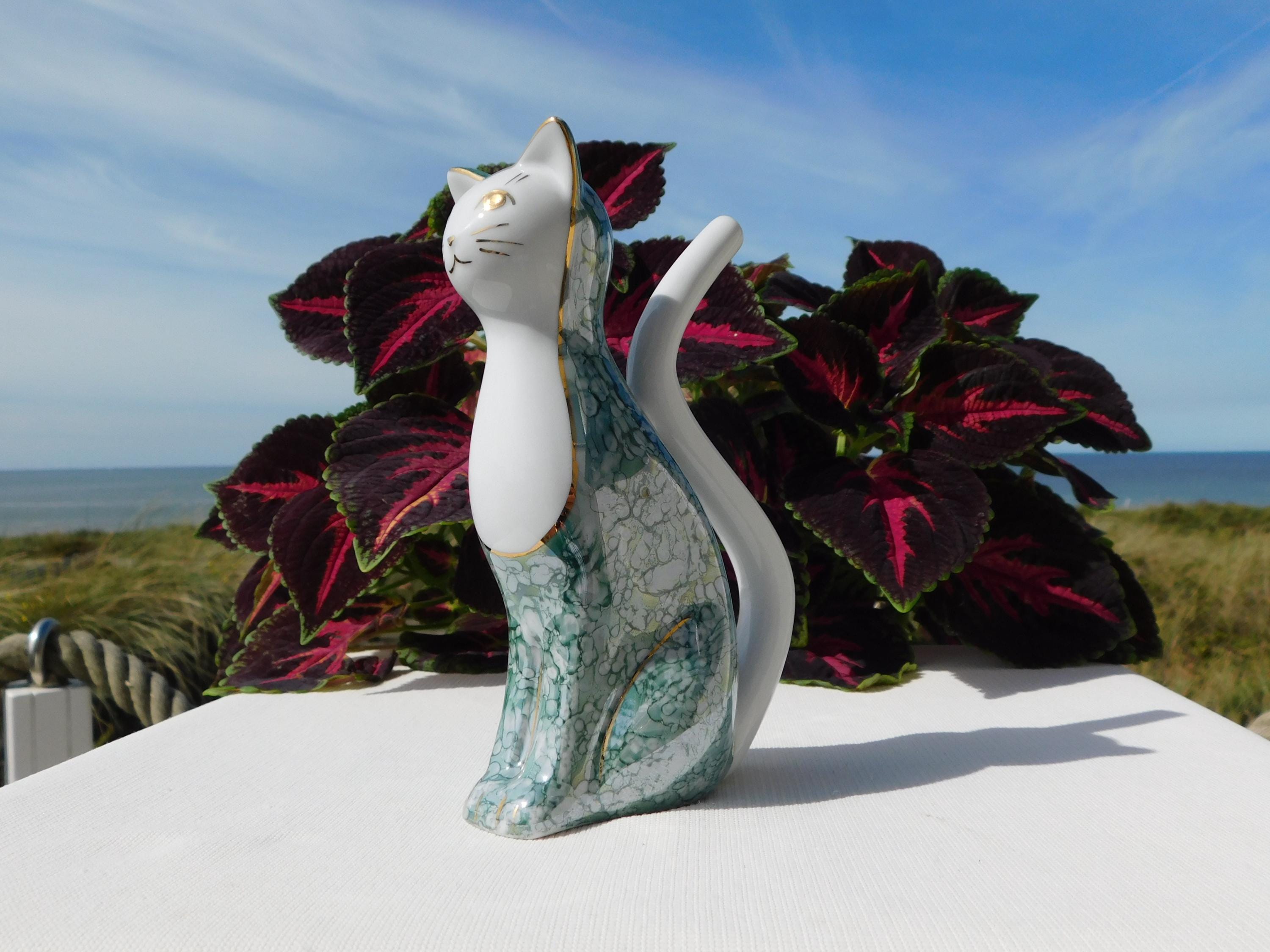 KARLOVY VARY CAT Shaped Sipping Cup.czech Porcelain Cat.spa Spring