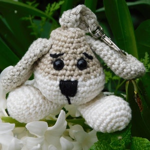 CUTE HANDMADE CROCHET Dog Keychain.Hand Knitted By Granny.Crocheted Dog Cutie.Hand Crochet Dog Keychain.Small Handknitted Dog!