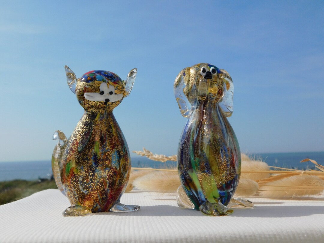 CAT&DOG Figurines.2piece Cat and Dog Set.plastic.cat and Dog Figurines