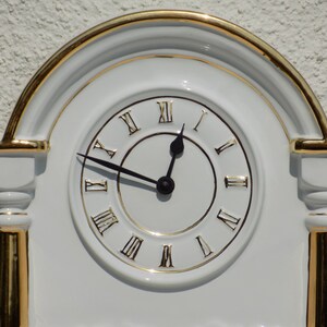 ESTE CERAMICHE ITALY Wall Clock Gold Leaf in Good Condition.Este Ceramics Italy.Artscrafts.Wandklok Este Keramiek Italie.Orologio Este.New!