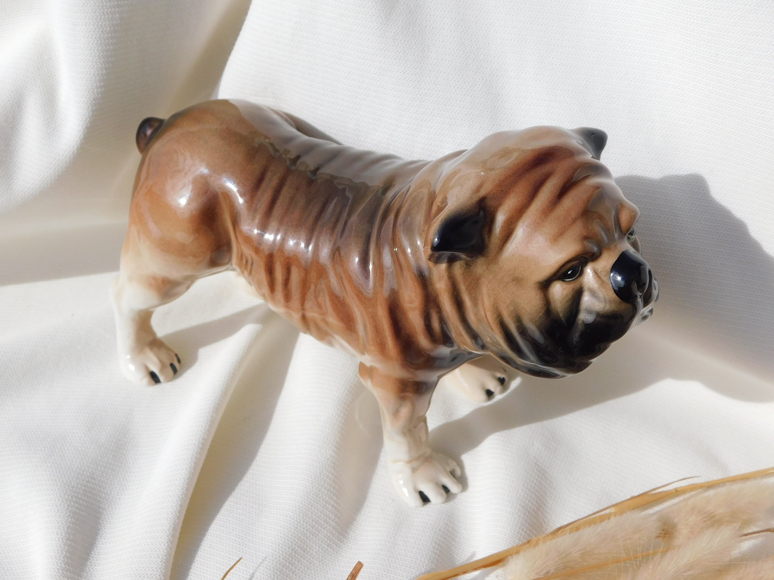 VINTAGE CERAMIC Bulldog.england Marked British Bulldog Figurine