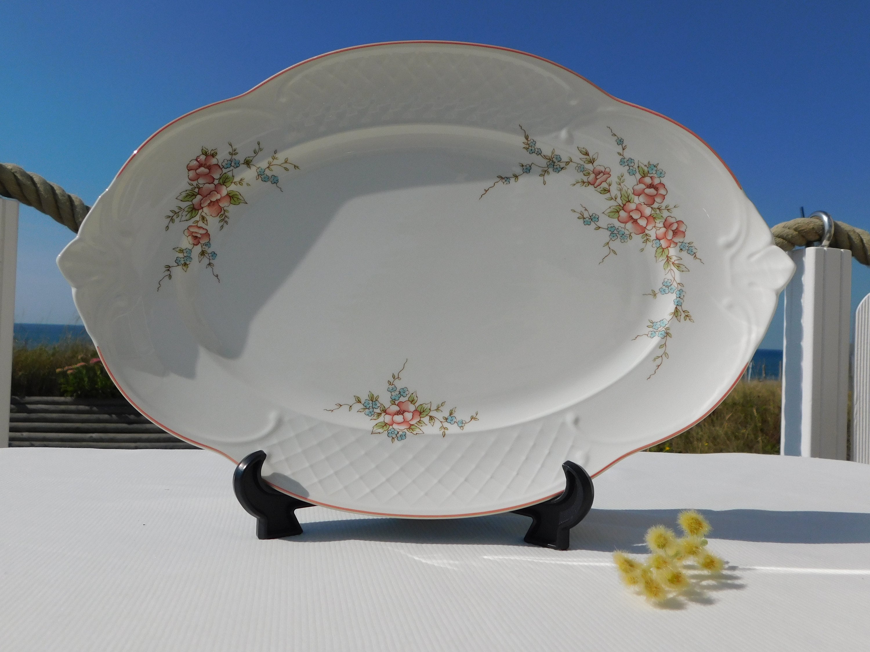 BOCH 薔薇プレート　6枚セット VILLEROY & BOCH ROSETTE Oval Platter 6.germany Vitro-porzellan