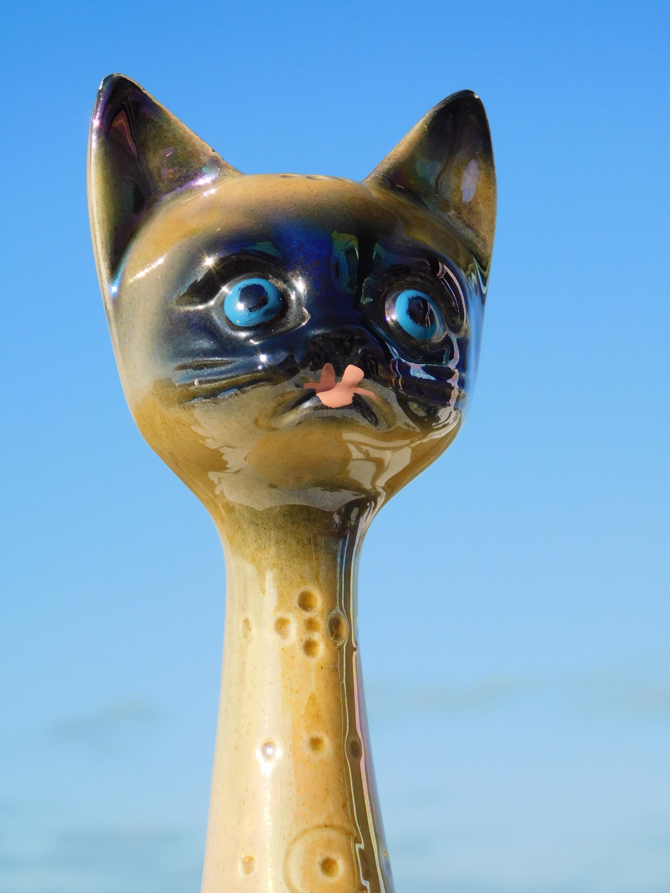 JEMA HOLLAND #614 Cat.vintage 38cm Jema Holland Pottery Long