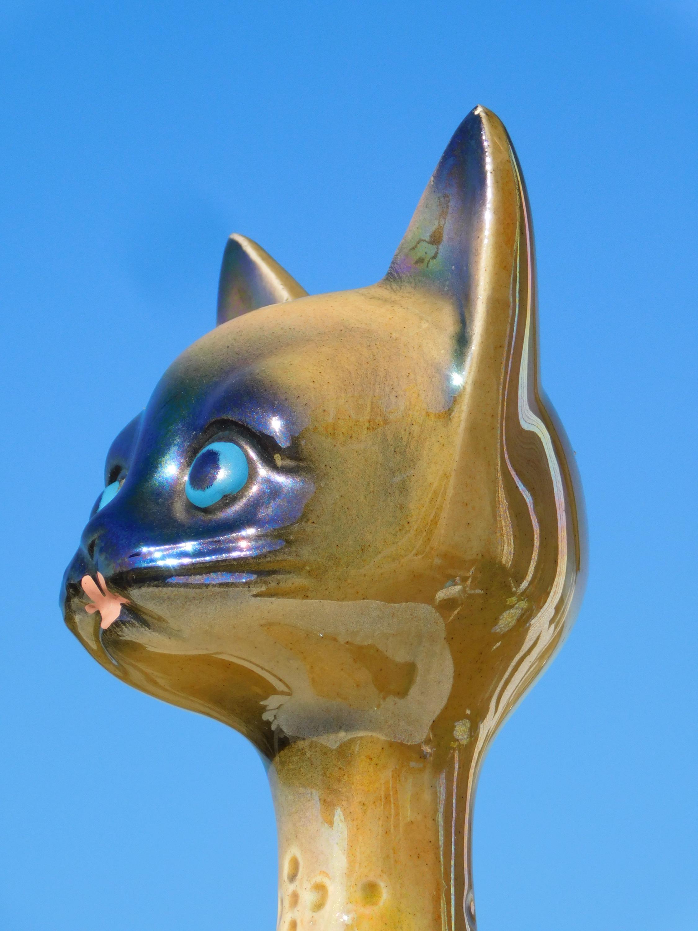 JEMA HOLLAND #614 Cat.vintage 38cm Jema Holland Pottery Long