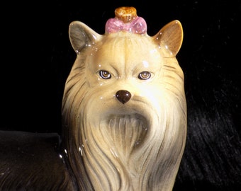 VINTAGE CERAMIC YORKSHIRE Terrier Figurine.Vintage Dog.Perro.Yorkie.York.Dog Lover's Gift Present.Picture Yorkshire Terrier.Collectable Dog!