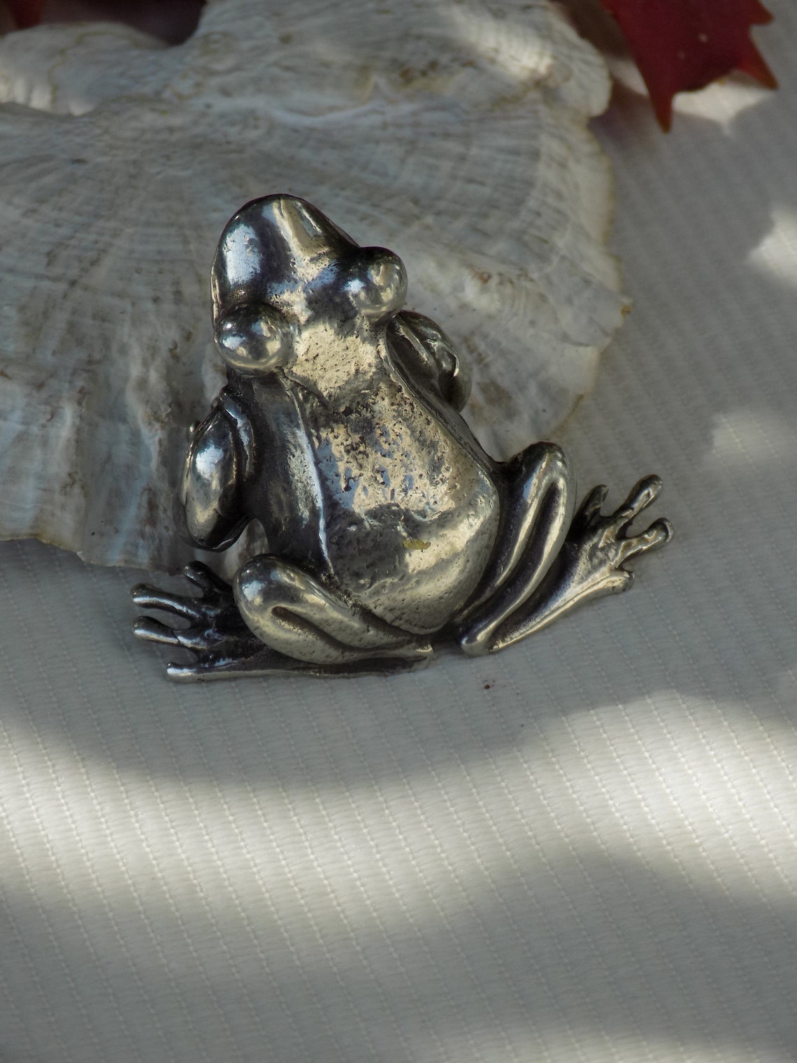 VINTAGE PEWTER Frog.gelria Tin.pewter Frog Figurine.vintage Etsy
