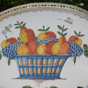 PORCELAIN PEWTER SERVING Tray.Makkum Y Gelria Tin.Vintage Hand Painted Porcelain Pewter Serving Tray.Serving Tray Makkum.Serving Tray Gelria Tin! image 7