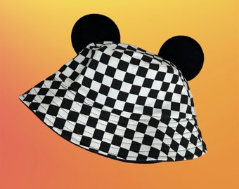 Checkered Mouse Ear Hat *Limited Print*
