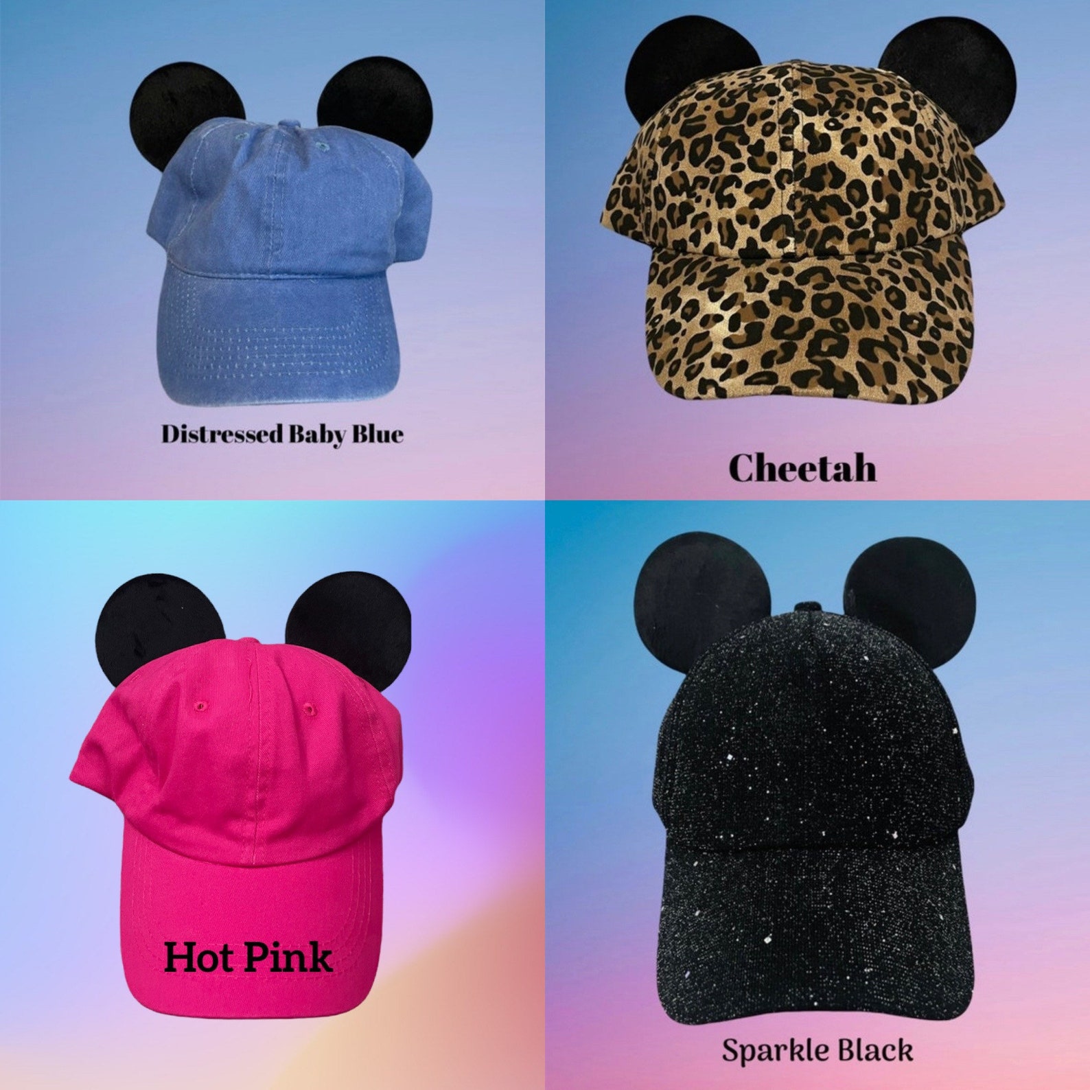 Mickey Ear Baseball Cap Ear Hats Etsy