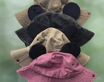 Distressed Safari Mouse Ear Hat