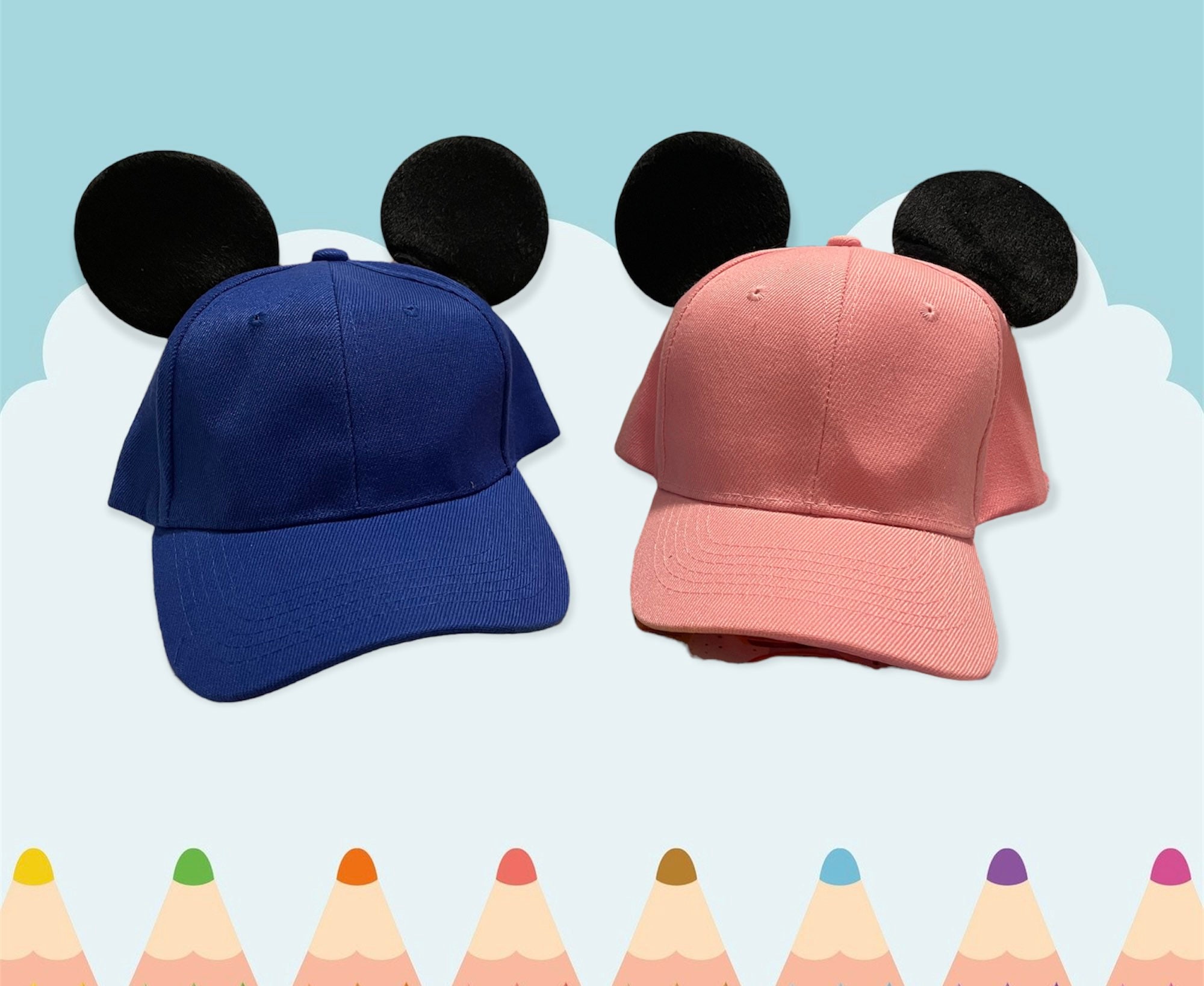 Kids Inspired Mickey Ear Baseball Caps Etsy