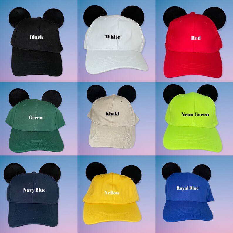 Mickey Ear Baseball Cap Ear Hats Etsy