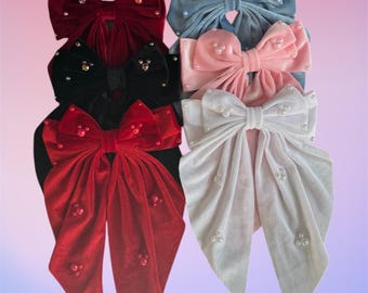 Pearl Monochrome Velvet Princess Bows