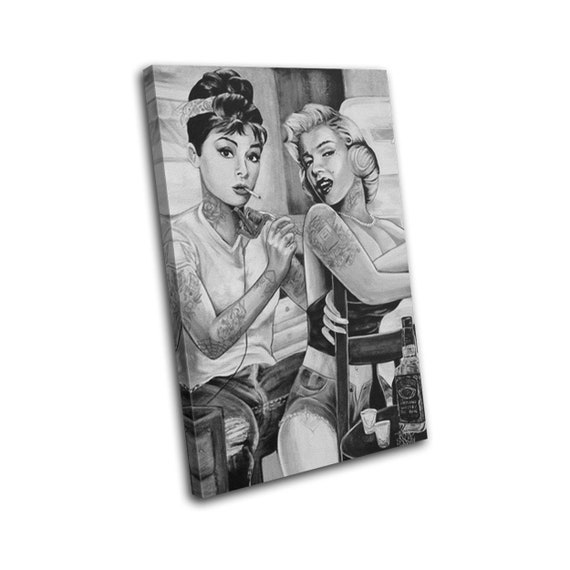 Audrey Hepburn Tattoo Marilyn Monroe Canvas Movie Poster Art Print Games Room