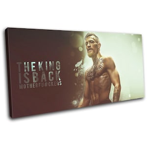 Conor McGregor UFC MMA Grunge Sports Canvas Art Print Box Framed Picture Wall Hanging
