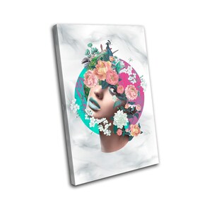Floral Salon Make Up Abstract Fashion SINGLE  Canvas Art Print Box Framed Picture Wall Hanging