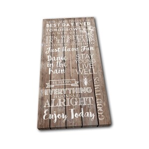 Inspirational Motivational Wood Effect Quotes House Rules Shabby Chic Typography Canvas Art Print Box Framed Picture Wall Hanging