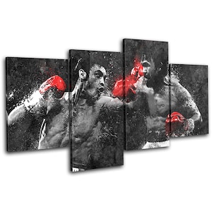 BoxingDreamFight Pacquiao Chavez Sports MULTI  Canvas Art Print Box Framed Picture Wall Hanging
