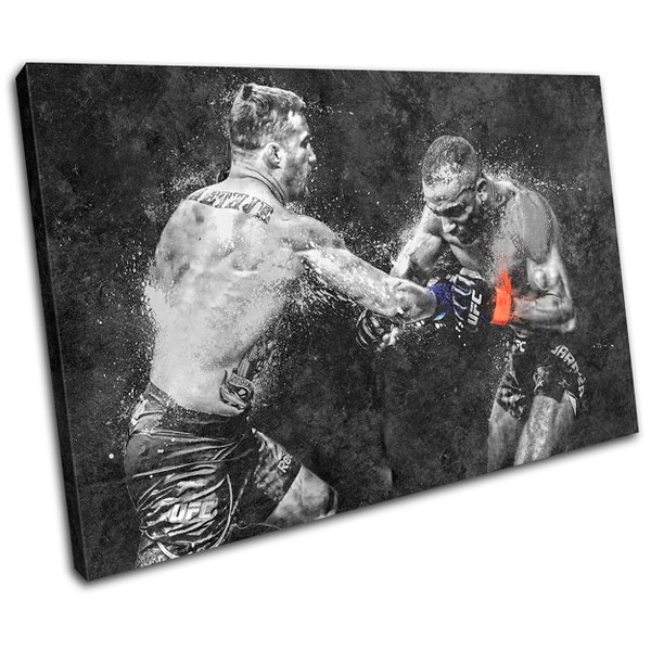 UFC Grunge MMA Gaethje Barboza Sports SINGLE Canvas Art Print Box Image encadrée Tenture murale