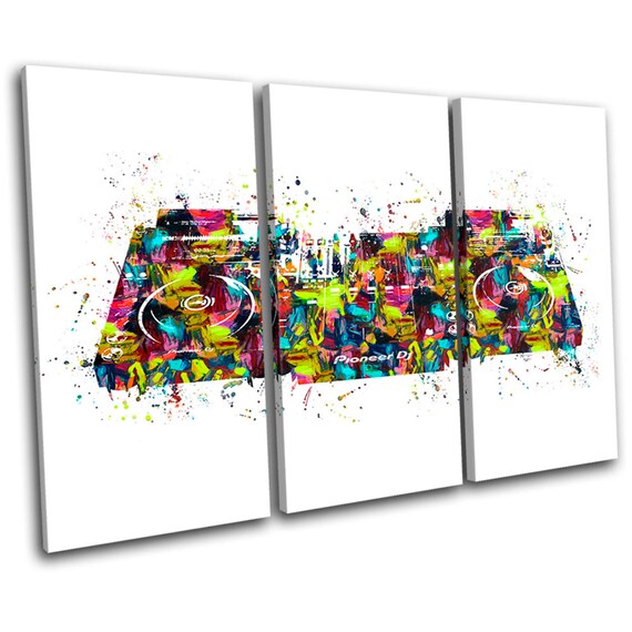 Abstract CDJ Decks Music Bar DJ Club TREBLE Canvas Art Print Box