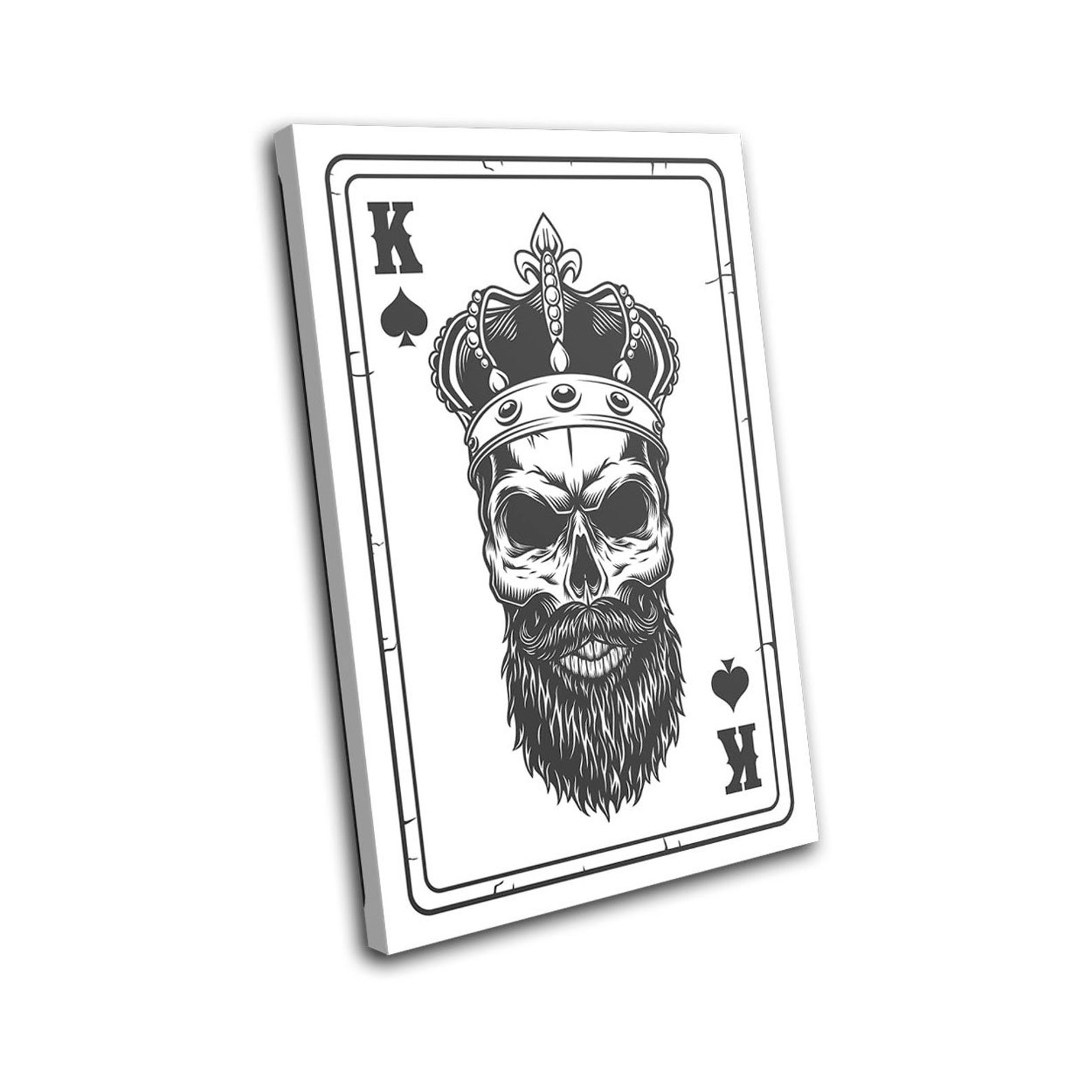 Poker Card Skull King of Spades Vintage SINGLE Canvas Art Etsy