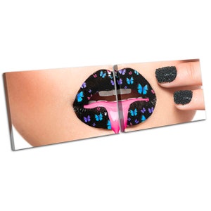 Butterfly Lips Salon Beauty Fashion MULTI  Canvas Art Print Box Framed Picture Wall Hanging
