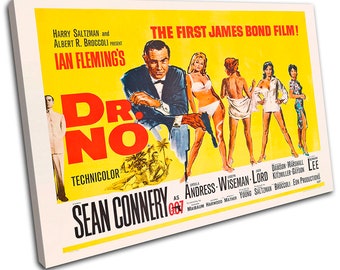 007 Dr No Sean Connery Movie Greats SINGLE  Canvas Art Print Box Framed Picture Wall Hanging