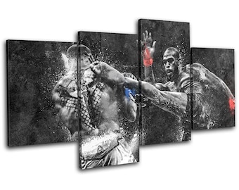 UFC MMA Jon Jones Dominick Reyes Sports MULTI  Canvas Art Print Box Framed Picture Wall Hanging