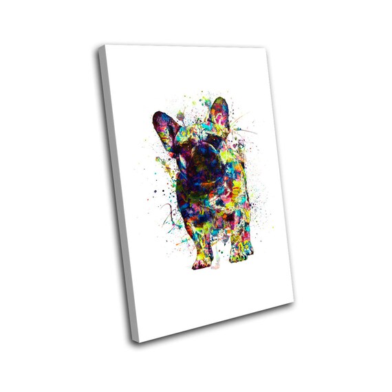 French Bulldog Pets Colourful Paint Style Abstract Grunge - Etsy