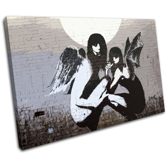 Vampire Fantasy Angel Banksy Hi Res SINGLE Canvas Art Print Box