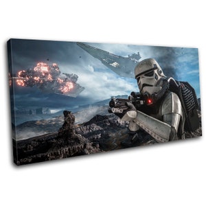 Star Wars Battlefront Poster Stormtrooper Gaming Canvas Art Print Box ...