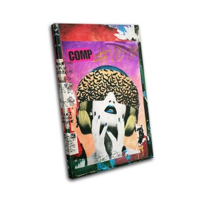 Disco DJ Club Street Art Graffiti Urban SINGLE  Canvas Art Print Box Framed Picture Wall Hanging
