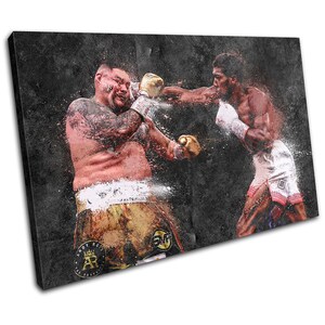 Boxing Grunge Joshua Ruiz Jr Sports SINGLE  Canvas Art Print Box Framed Picture Wall Hanging