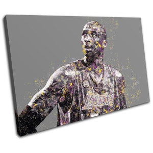 Kobe Bryant Memorial LA Lakers Sports SINGLE  Canvas Art Print Box Framed Picture Wall Hanging