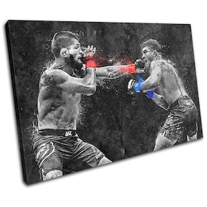 UFC Grunge Khabib Nurmagomedov Sports SINGLE  Canvas Art Print Box Framed Picture Wall Hanging