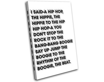 Classic Hip Hop Rap Lyrics Typography SINGLE Canvas Art Print Box