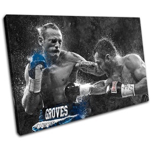 Carl Froch  Vs George Groves Boxing Boxer Grunge Abstract Sports Canvas Art Print Box Framed Picture Wall Hanging
