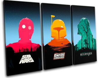 Star Wars Trilogy Canvas Art: Pop Art Movie Posters, Framed Print