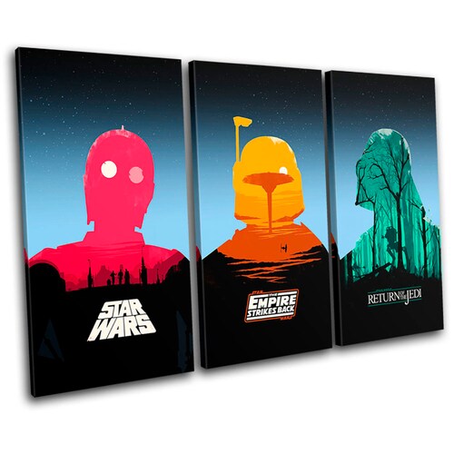 Poster Star Wars Pop Art - Impression Sur Toile, Style Parodie, Couleurs Vives, Marque Bold Bloc Design, Neuf