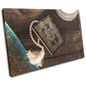 Islam Muslim Quran Vintage Religion SINGLE  Canvas Art Print Box Framed Picture Wall Hanging