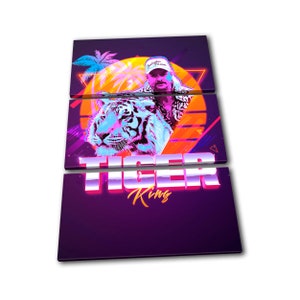 80s Retro Joe Exotic Tiger King TV TREBLE  Canvas Art Print Box Framed Picture Wall Hanging