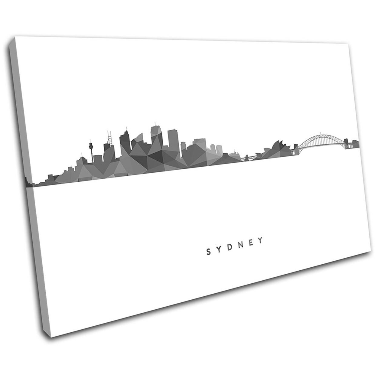 Geométrica Australia Sydney Skyline City SINGLE Canvas Art Print Box Imagen enmarcada para colgar en la pared